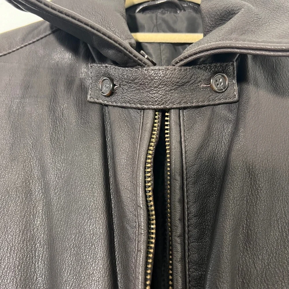 Gazzarini Italy Moto Jacket Mens 48 IT Brown Genuine‎ Italian Leather Classic